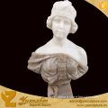 Mixed-Color Carving Young Girl Bust Statue for home decoration